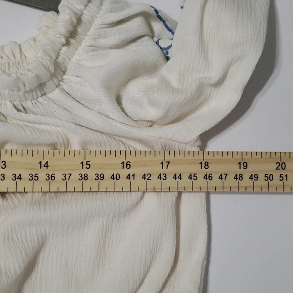 DIVIDED H&M Crop Top Floral Embroidered Beach Coastal Bohemian Artsy Sz Medium - Picture 9 of 12